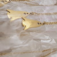 Image 3 of Laser Engravable Rocket Pendant Blanks with Necklace - Gold Color