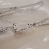 Image 2 of Laser Engravable Rocket Pendant Blanks with Necklace - Steel Silver Color