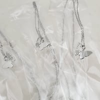 Image 2 of Laser Engravable Butterfly Pendant Stainless steel Blanks - Steel Silver