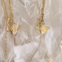 Image 1 of Laser Engravable Butterfly Pendant Stainless steel Blanks - Gold Tone