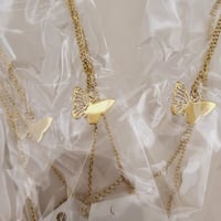 Image 2 of Laser Engravable Butterfly Pendant Stainless steel Blanks - Gold Tone