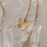 Image 3 of Laser Engravable Butterfly Pendant Stainless steel Blanks - Gold Tone