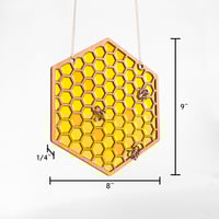 Image 2 of Handcrafted Resin and Wood Honeycomb Art Panel