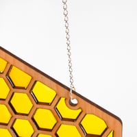 Image 4 of Handcrafted Resin and Wood Honeycomb Art Panel