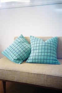 Image 3 of windowpane cushions (pair)