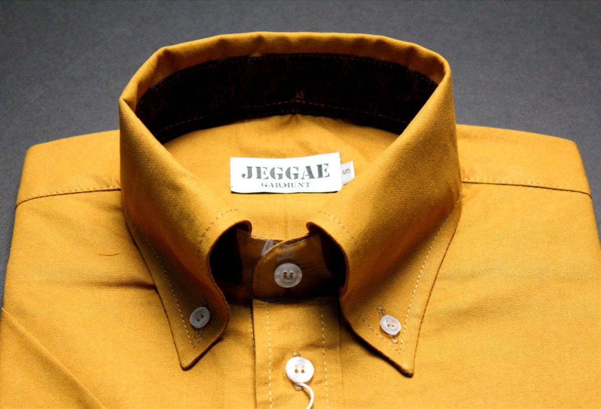 Mustard yellow shirt mens best sale