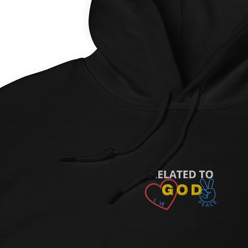 Image of "RELATED" Embroidery Unisex Hoodie