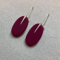 Image 2 of oval claret drop earrings 