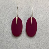 Image 1 of oval claret drop earrings 