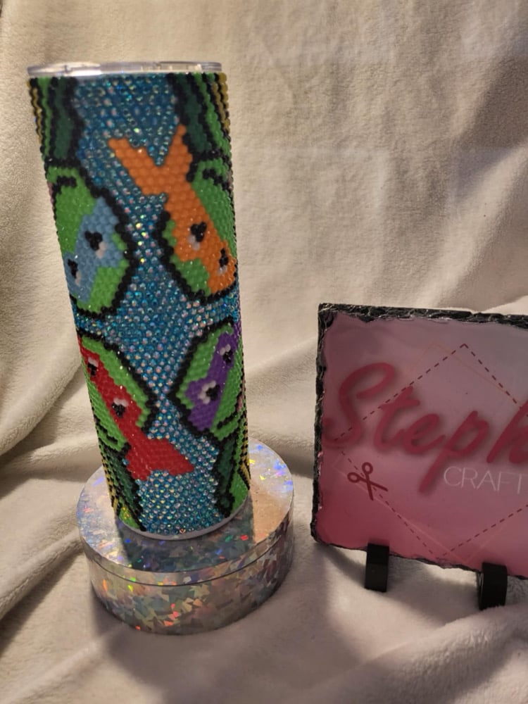 Image of turtles rhinestone tumbler 