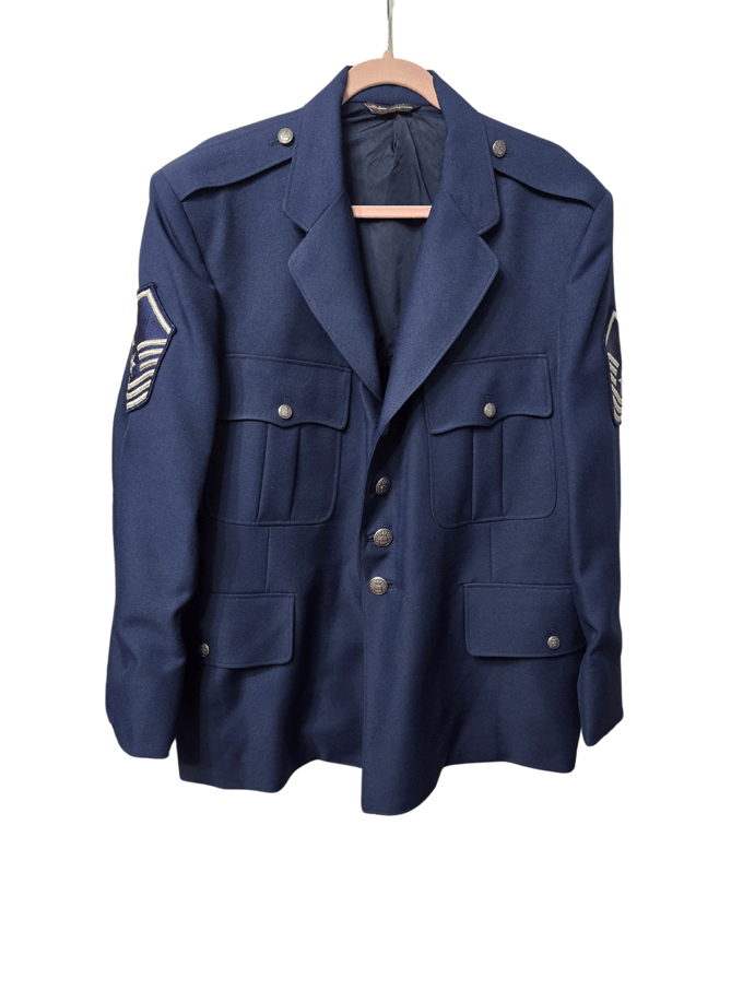 Image of Navy Blue Dress Military Jacket 