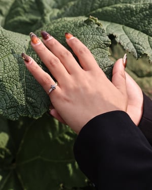 Image of *SALE - was £2550* 18ct rose gold dark grey marquise cut diamond ring (IOW202)