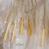 Image 2 of Premium Laser Engraving 3D Bar Pendant Necklace Blanks with BOX CHAIN - Gold Tone.