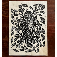 Image 1 of Linogravure Chouette - Format A4