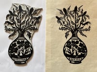 Image 2 of Linogravure Bouquet de Chardon - Format  A4