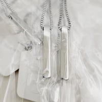 Image 2 of Premium Laser Engraver 3D Bar Pendant Necklace Blanks with BOX CHAIN - SilverTone.
