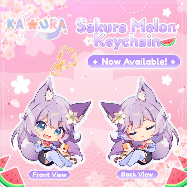 Sakura Melon Keychain 🍉