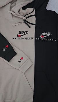 Image 5 of Hubby/Wifey Hoodies with Roman Numerals and Eachothers Initials