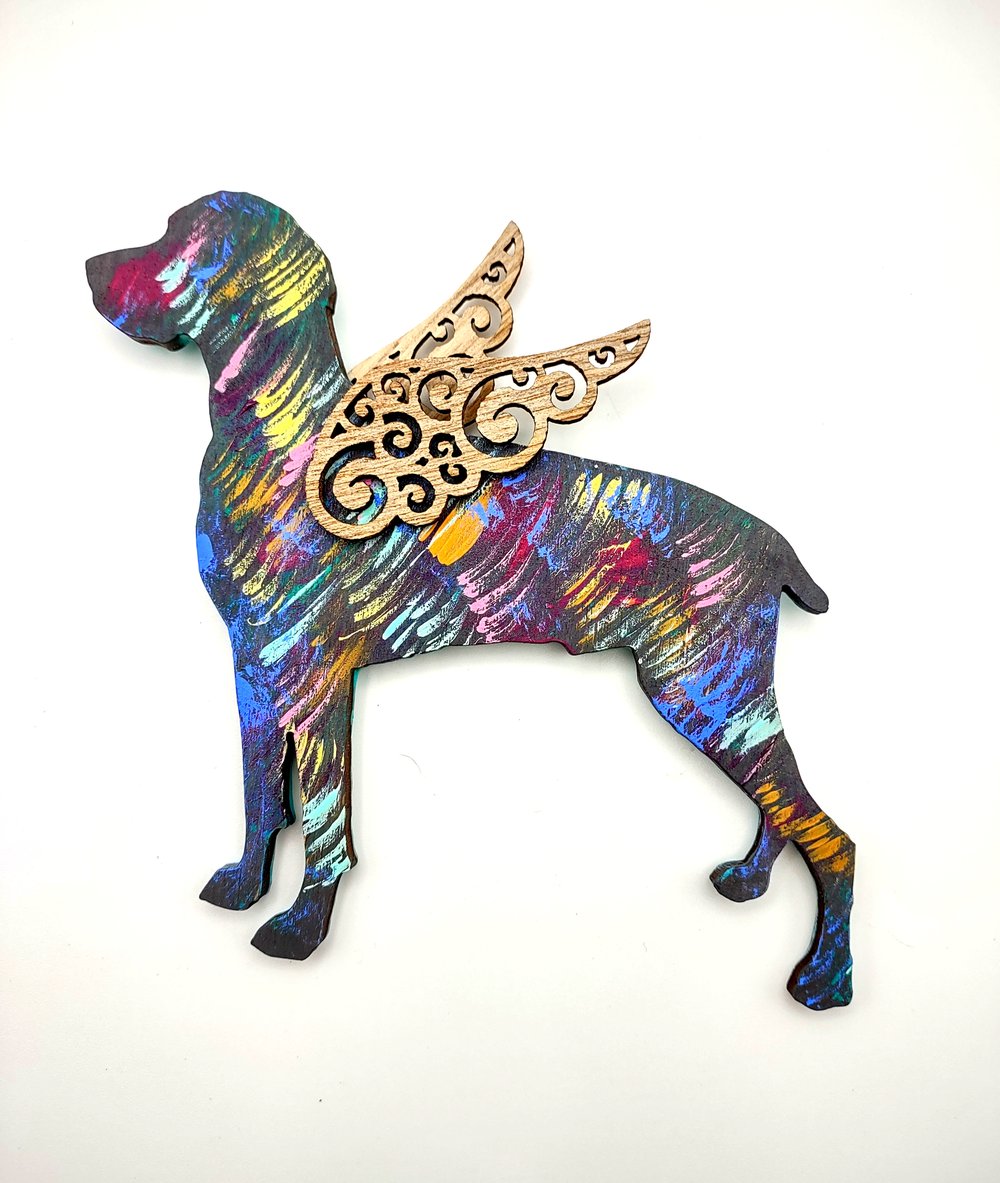 Dog Rainbow Angel Ornament 