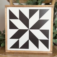 Image 1 of Wood Framed Black Lucky - 11" Classic Barn Quilt 