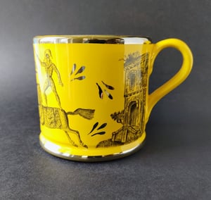 Harlequinade equestrian canary lustre mug