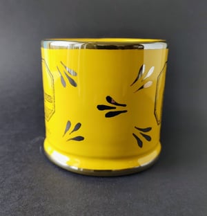 Owl and robin canary lustre mug