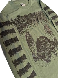 Image 2 of Undergang " Putrid Head " Longsleeve  Miltary Green T-shirt with Sleeve prints