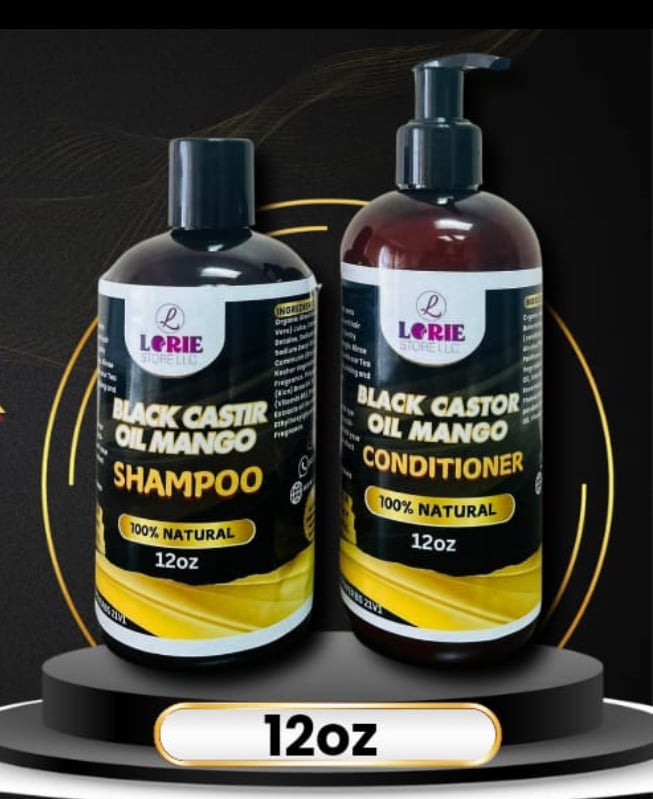 Image of Black Castor oil Mango Shampoo and Conditioner