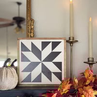 Image 3 of Wood Framed Black Lucky - 11" Classic Barn Quilt 