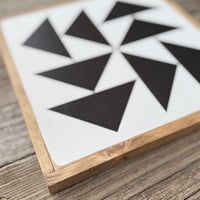 Image 3 of Wood Framed Black Flying Geese - 11" Classic Barn Quilt