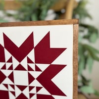 Image 3 of Wood Framed Cranberry Indian Summer - 11" Classic Barn Quilt