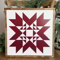Image 2 of Wood Framed Cranberry Indian Summer - 11" Classic Barn Quilt