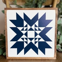 Image 3 of Navy Indian Summer - 11" Classic Barn Quilt