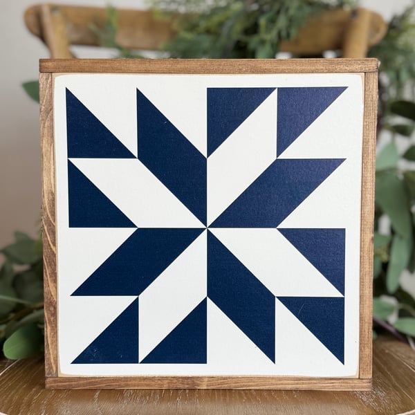 Image of Navy Lucky - 11" Classic Barn Quilt