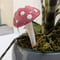 Image of Pink and White Spotted Ceramic Mushroom Plant Stake