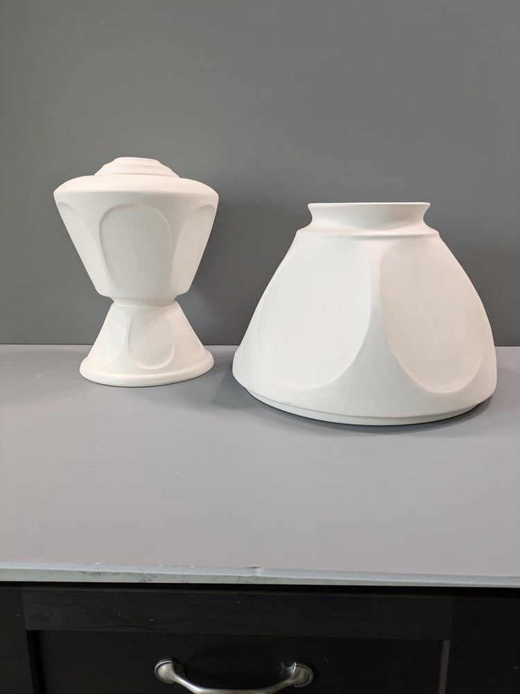 Image of Ceramic Bisque Large Table Lamp With Shade Ready to Paint
