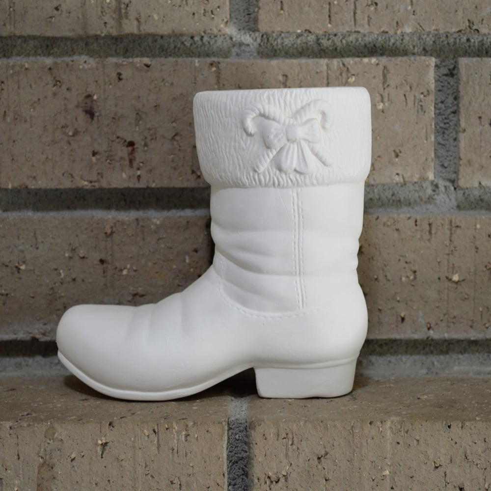Image of Ceramic Bisque Christmas Boot Holder Ready to Paint