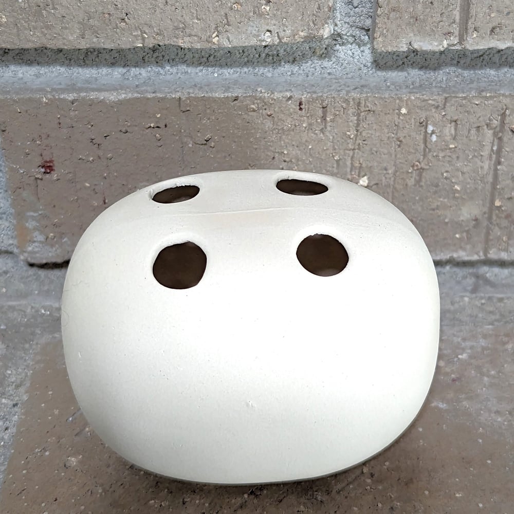 Image of Ceramic Bisque Butterfly & Floral Embossed Holder Ready to Paint