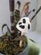 Image of Black and White Spotted Glow in the Dark Ceramic Mushroom Plant Stake