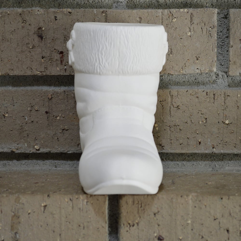 Image of Ceramic Bisque Christmas Boot Holder Ready to Paint