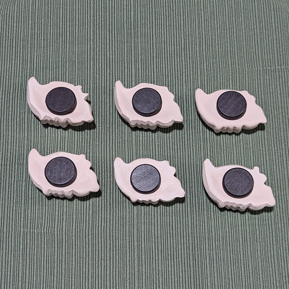 Image of Set of 6 Ceramic Bisque Cornucopia Embossed Magnets Ready to Paint