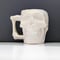 Image of White Ceramic Skull Skeleton Mug holds 8 ounces