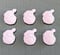 Image of Set of 6 Ceramic Bisque Santa Face Embossed Magnets Ready to Paint