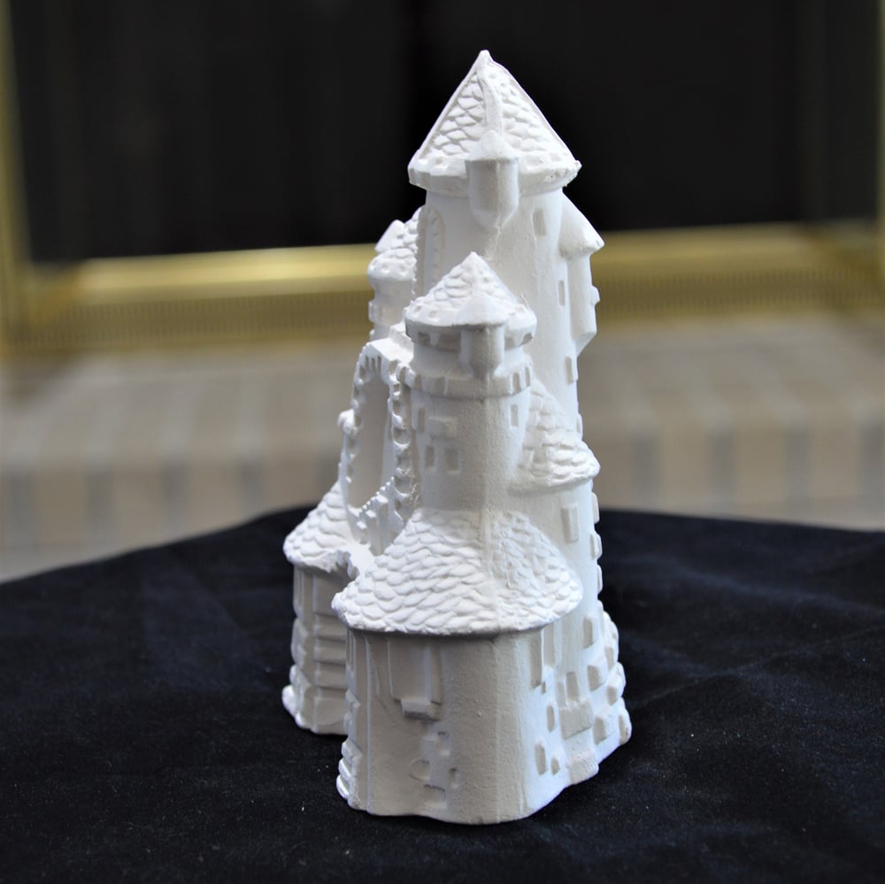 Image of Ceramic Bisque 5 1/2" inch tall Castle Ready to Paint