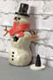 Image of White Ceramic Snowman with Incense Burner