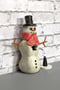 Image of White Ceramic Snowman with Incense Burner
