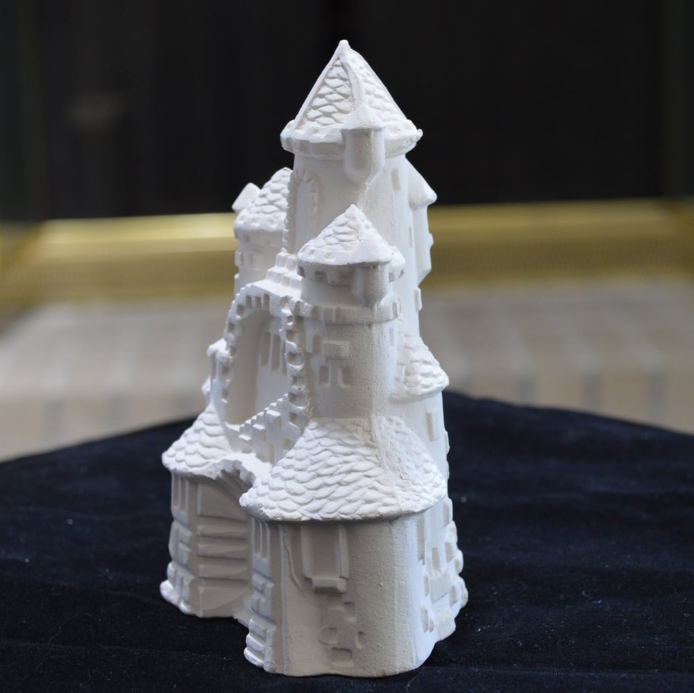 Image of Ceramic Bisque 5 1/2" inch tall Castle Ready to Paint