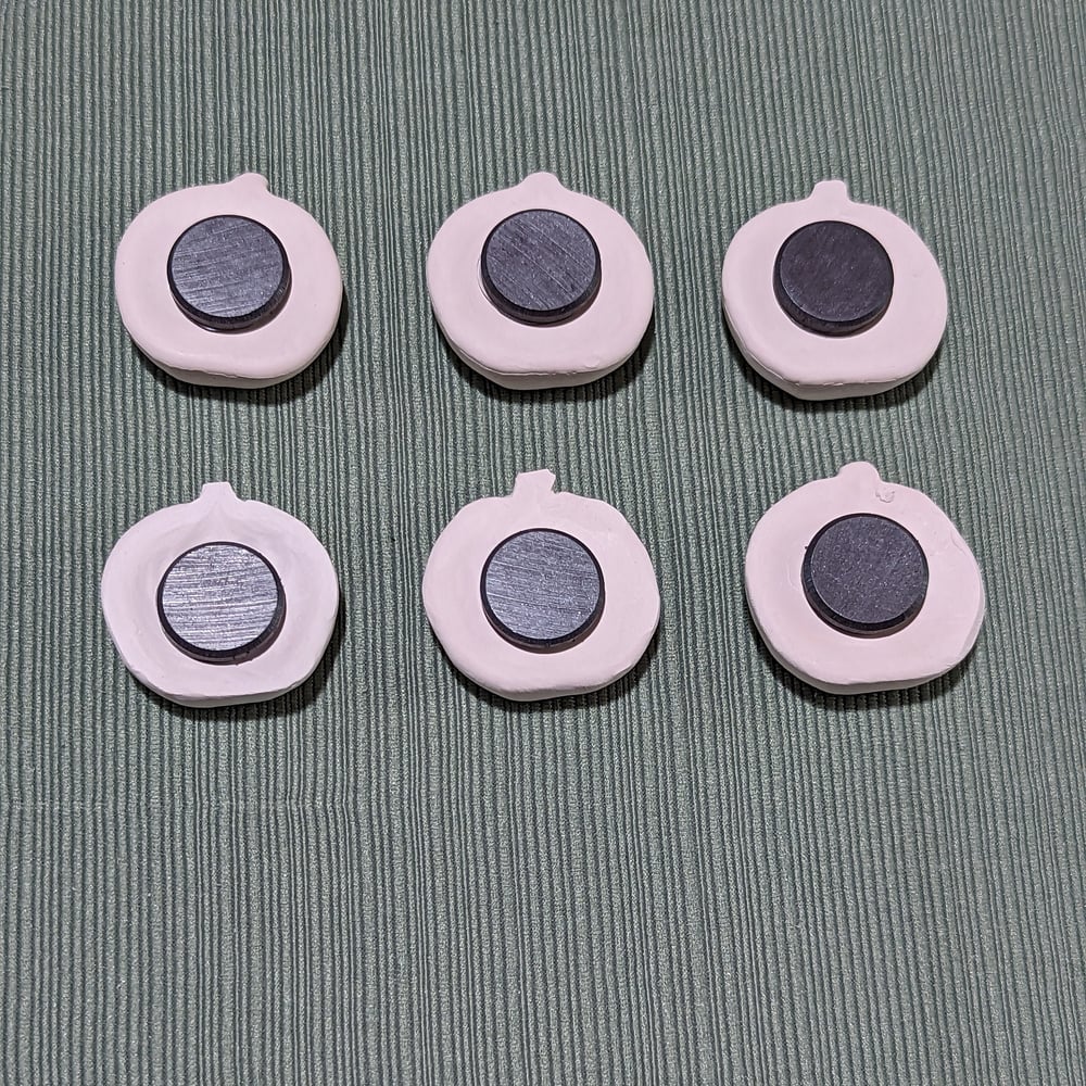 Image of Set of 6 Ceramic Bisque Jack O Lantern Embossed Magnets Ready to Paint
