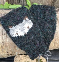 Image 2 of Woodland fingerless mittens - Galaxy - Ready to ship