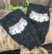 Image 1 of Woodland fingerless mittens - Galaxy - Ready to ship